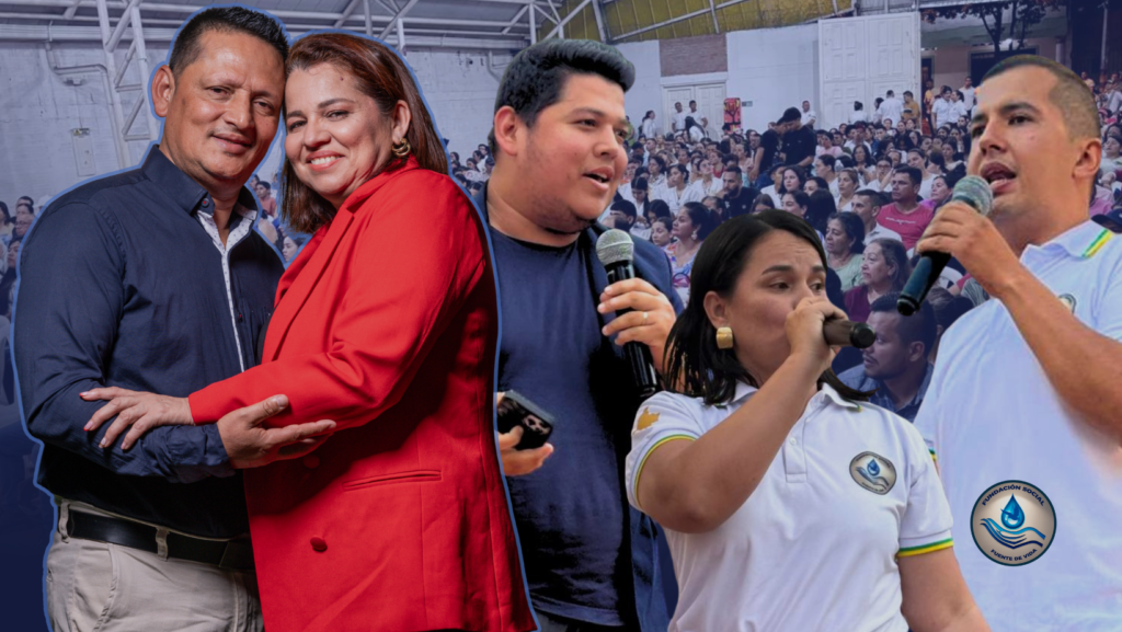 ¿Quiénes somos? portada para facebook horizontal evento iglesia azul y naranja